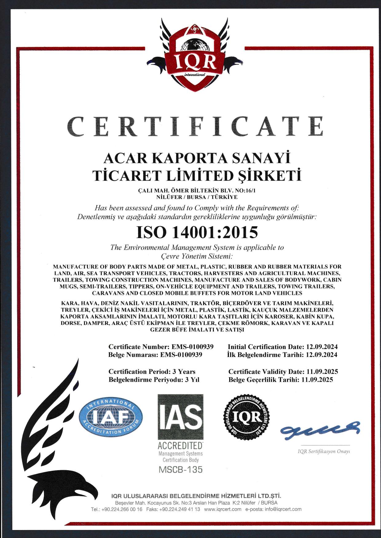 Çevre Yönetim Sistemi